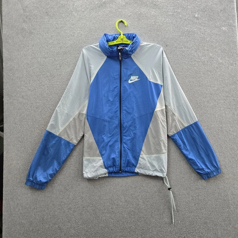 Nike Men Jacket M Blue Nylon Polyester Colorblock AR1869-406 The Dept Of